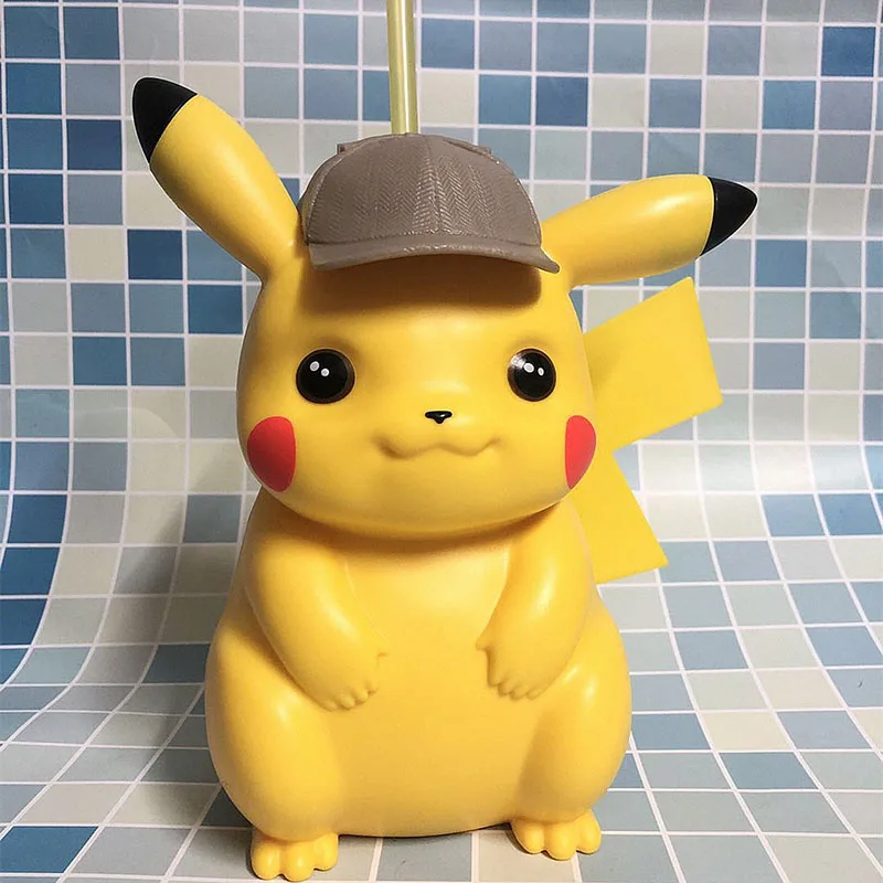 

Newest Cartoon Styling Cup Big Detective Pikachu Mug Kid Adult Straw Tumbler Cute Yellow Eco Friendly New Arrival 29zh