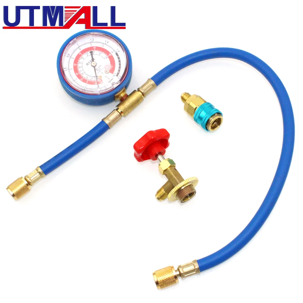 

R134A Refrigerant Freon Adding Recharge Tool Hose Gauge Adaptor 350psi Manifold Gauge Tool