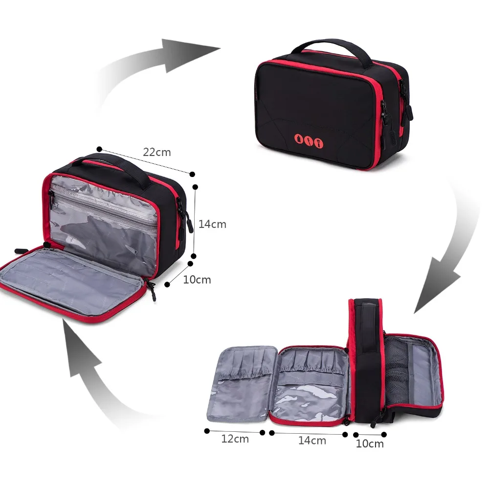 BAGSMART Travel Organizer Toiletry Bag WaterProof Comestic Bag with Brush Case Portable bag For Make up Brush Skin Care Products