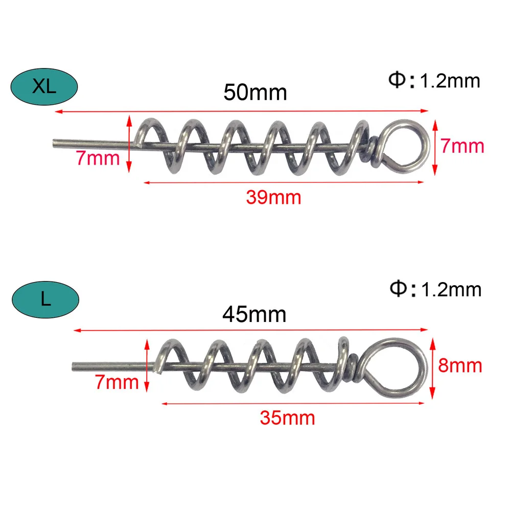 100 шт. рыболовный крючок центрирующая шпилька пружинный Поворотный фиксатор для мягкой приманки рыболовные инструменты Размер 1,4 см 3,5 см 4,5 см 5,0 см