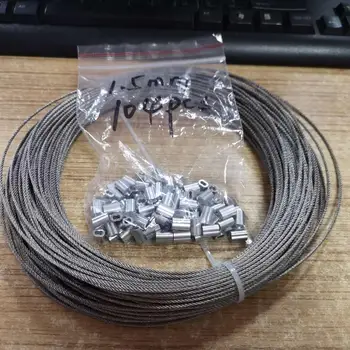 

50M/100M 1.8mm diameter 304 stainless steel wire rope softer fishing lifting cable 7X7 Structure 1.8m diameter