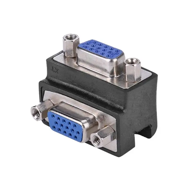 

90 Degree 15 Pin VGA Female to VGA Female Adapter Converter Connector Coupler VGA Female Plug Adapter Converter Right Angle