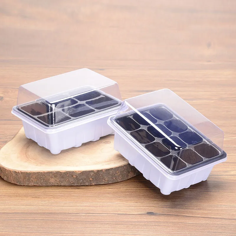 

6/12 Cells Nursery Pot Planting Seed Tray Kit Plant Germination Box with Lid Garden Seeds Starting Grow Boxes for Plants