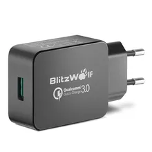 BlitzWolf QC3.0 Certified 18W USB Charger EU Adapter with Power3S Tech For Xiaomi For Samsung Chargers For iPhone