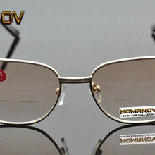 Видеть рядом дальние бифокальные очки для чтения для мужчин и женщин Золотая оправа прозрачные и коричневые линзы очки+ 1+ 1,5+ 2+ 2,5+ 3+ 3,5+ 4