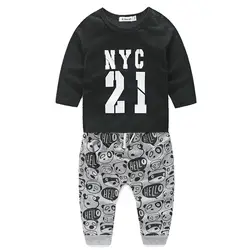 Летние милые комплекты детской одежды для мальчиков и девочек спортивный костюм спортивные костюмы 2 шт. хлопковая рубашка + брюки