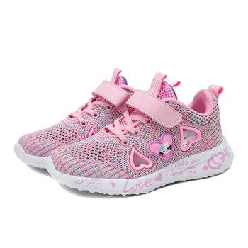 

LAIBEITAI Brand New Girls Breathable Tennis Shoes Sneakers For Children Summer Kids pink color shoes runner girl