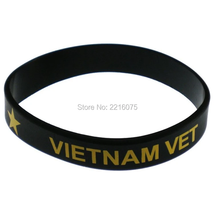 300pcs Vietnam Veteran Star silicone wristband rubber bracelets free
