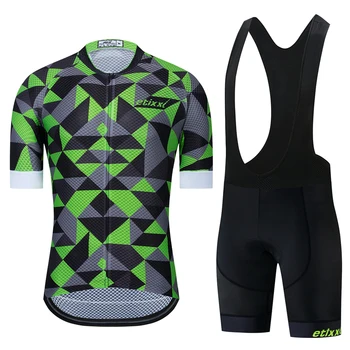 

2020 Summer Cycling Set Men Bike Clothing Bicycle Wear Maillot Ropa Ciclismo Short Sleeve Cycling Jersey Sets Black Bib Shorts