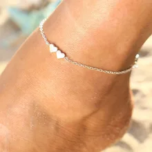 Новые металлические пляжные браслеты на ногу с цепочкой сердце лодыжки для женщин девушка любовь к винтажу босиком сандалии ноги украшения для ног