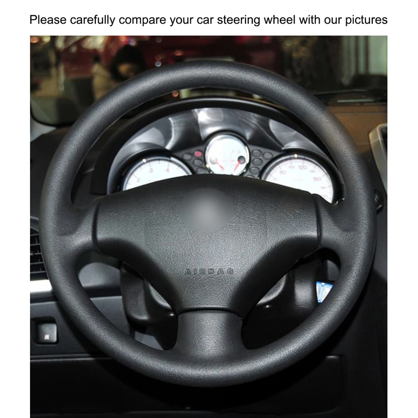 Прошитый вручную черный искусственный кожаный чехол для Peugeot 206 2007 2009 207 Citroen