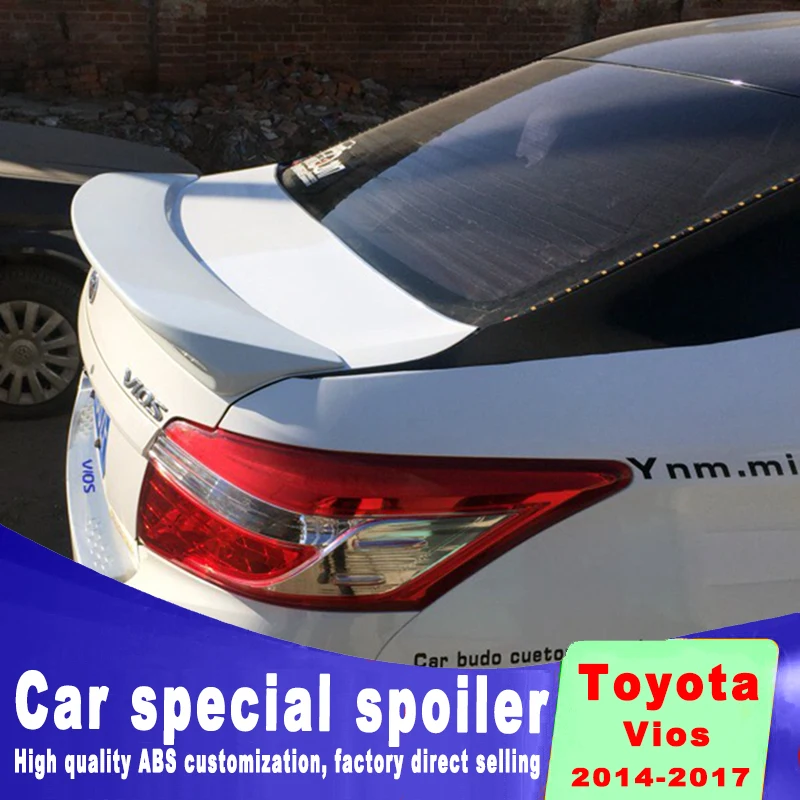 

2014-2016 for toyota Vios ABS professional spoiler beautification accessories by primer or balck white DIY color paint spoiler