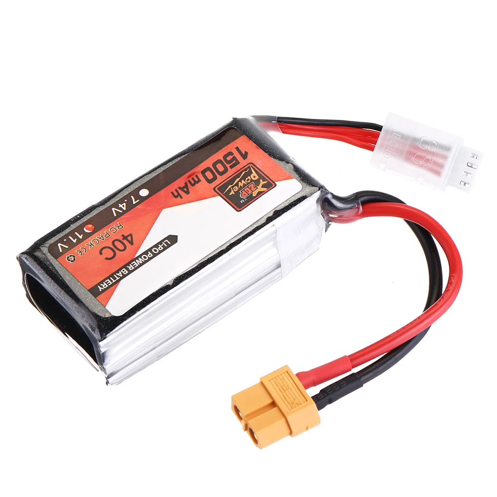 4 шт. ZOP Power 11 1 В 1500 мАч 40C 3S Lipo батарея XT60 Разъем для RC FPV гоночного дрона самолета