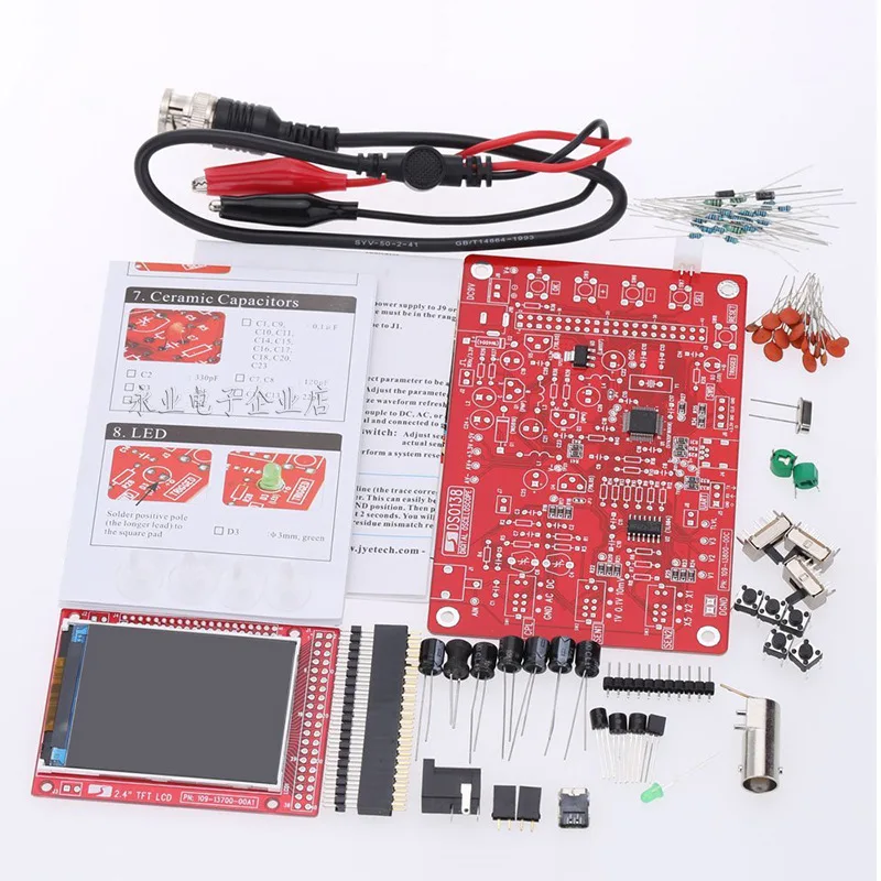 

Free Shipping 2.4 tft Assembled Soldered DIY Digital Oscilloscope Kit STM32 Tester with Acrylic Case Power