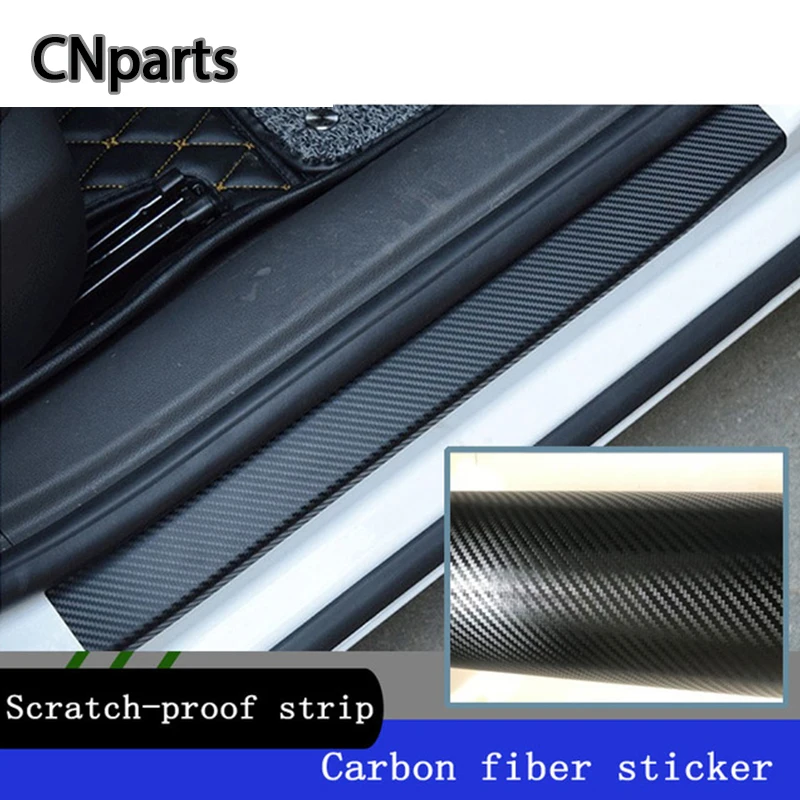 

CNparts Universal Auto Car Styling 6M Carbon Fiber Threshold Scratchproof Strip Sticker Door Sill Protection Pad Accessories