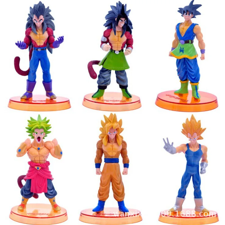 

15CM 6pcs/set Anime Dragon Ball Z F Son GOKU GOHAN Vegeta Super Saiyan Action Figures PVC Limit Opp For Collectible&Gift 0424