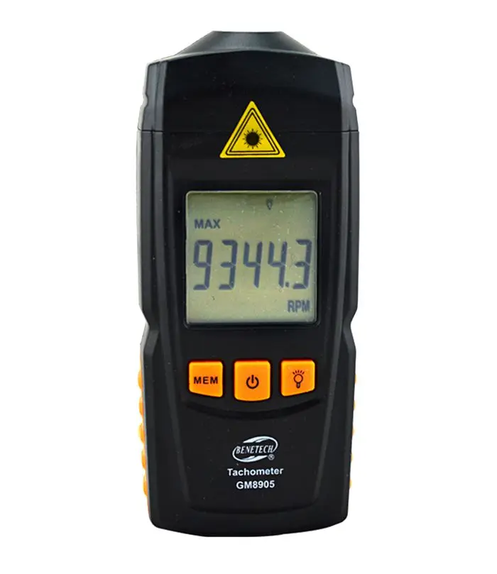 GM8905 digital tachometer, non contact photoelectric