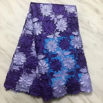 

multi colors swiss water soluble lace net fabric flowers embroidered 5 yards/lot high quality african cord lace fabric for dress