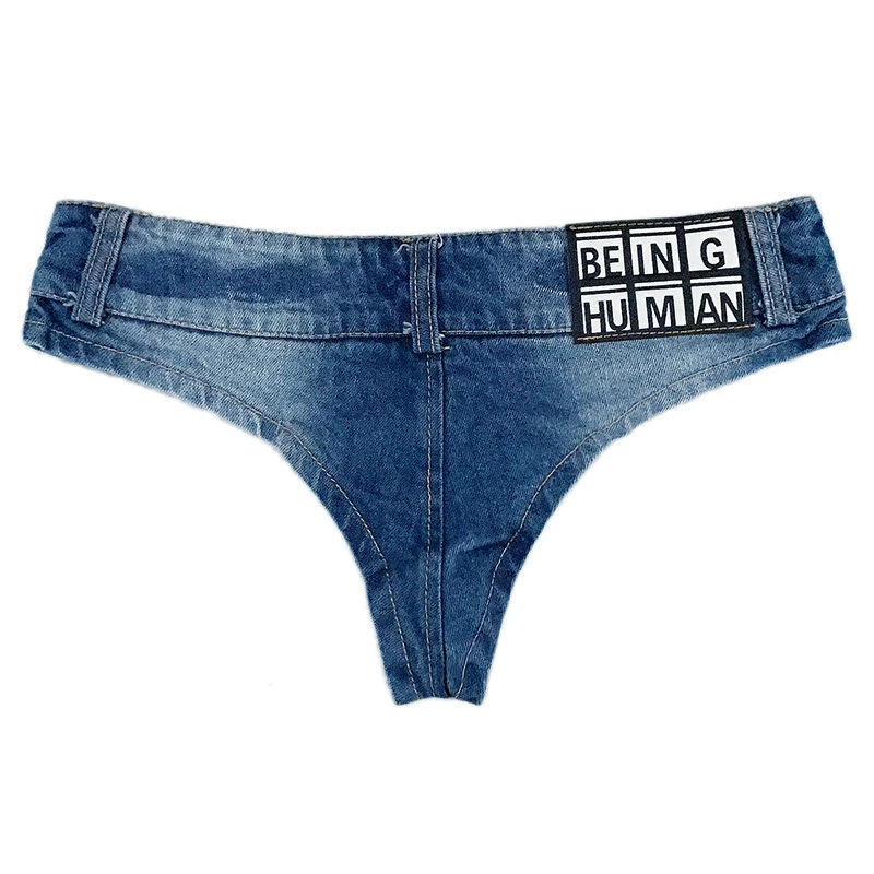 Buy Sexy Nightclub Girls Low Waist Denim Thong Shorts Micro Mini Jeans Shorts