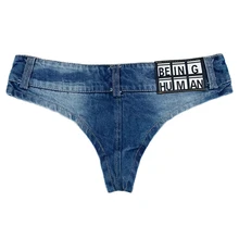 Sexy club nocturno chicas bajo la cintura Denim Tanga pantalones cortos Micro pantalones vaqueros Mini Femme para mujer baile Disco 