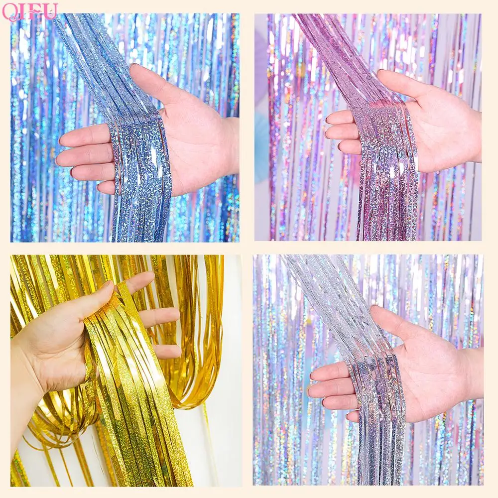 

Laser Curtains Glitter Tinsel Fringe Foil Curtain Party Backdrop Decoration Wedding Tent Backdrop Party Backdrop Decor Birthday