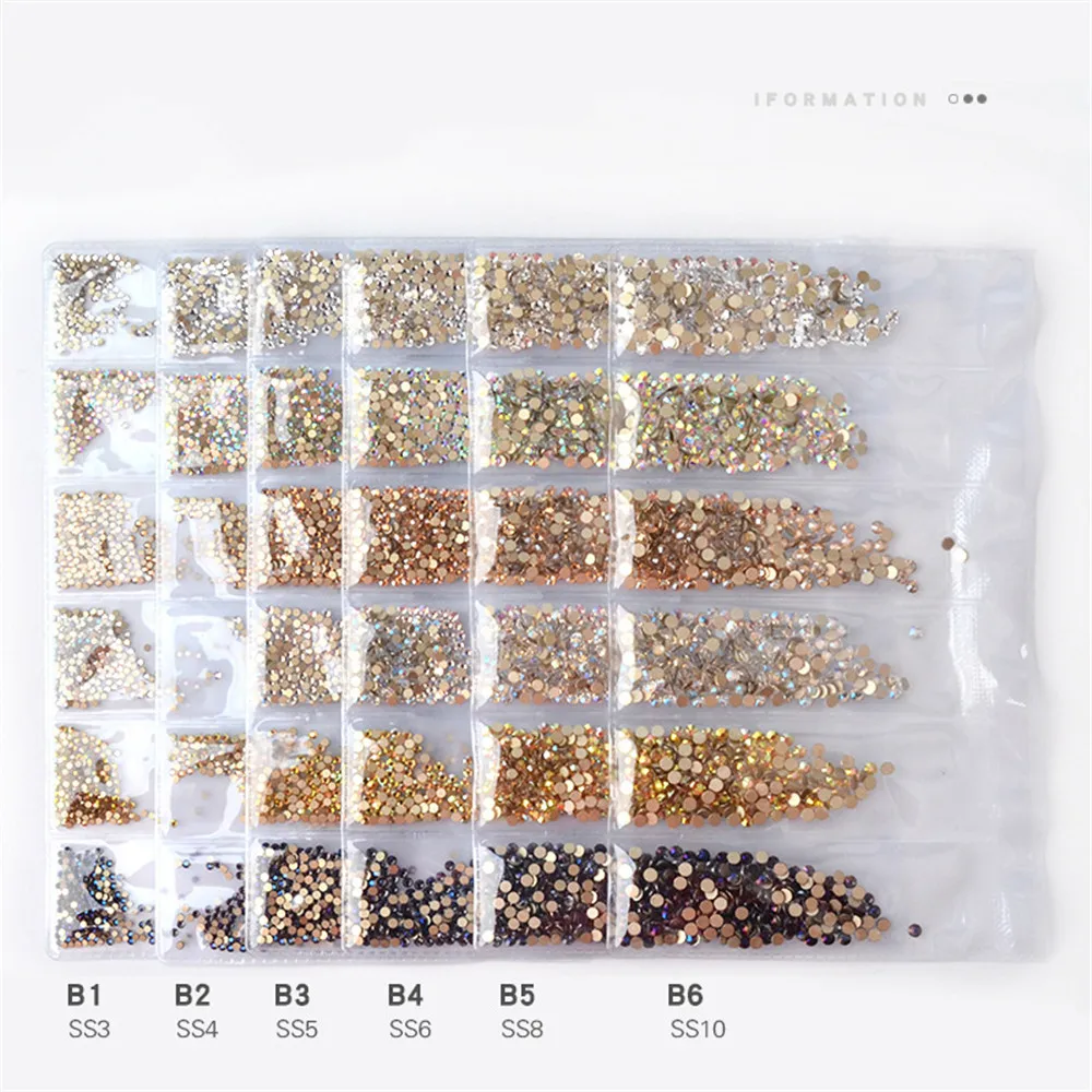 

Mixed Mermaid Flame Strass Rhinestones Glass Crystal Diamonds Gradient Nail Art Decorations 3d Tips Manicure DIY Accessories