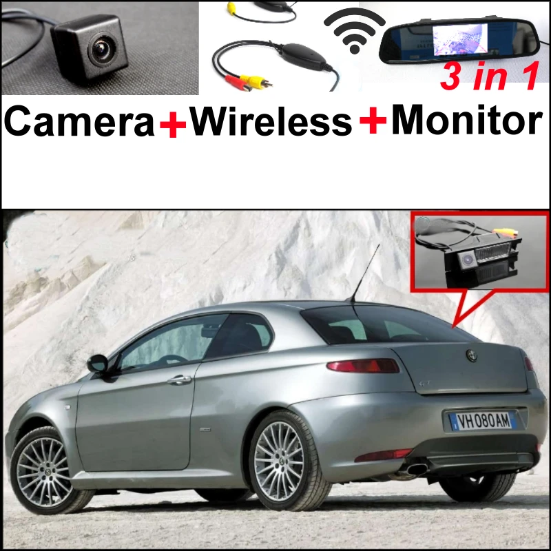 

Wireless Receiver + Mirror Monitor EASY DIY Parking Backup System + 3 in1 Special WiFi Rear View Camera For Alfa Romeo AR GT
