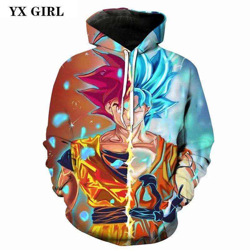 

Anime Dragon Ball Z Hoodies Men Women 3d Super Saiyan Goku Print Hoodie Pocket Hooded Sweatshirt Polyester Pullover Outerwear
