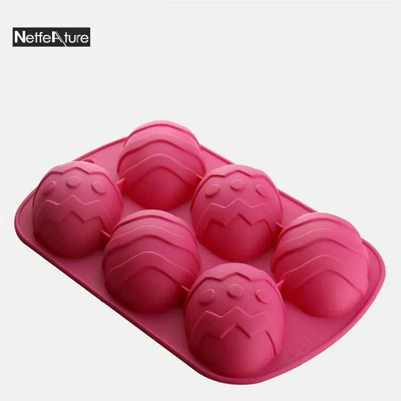 Free Shipping 1Pcs Easter Egg Silicone Fondant Cake Mold Chocolate Ice