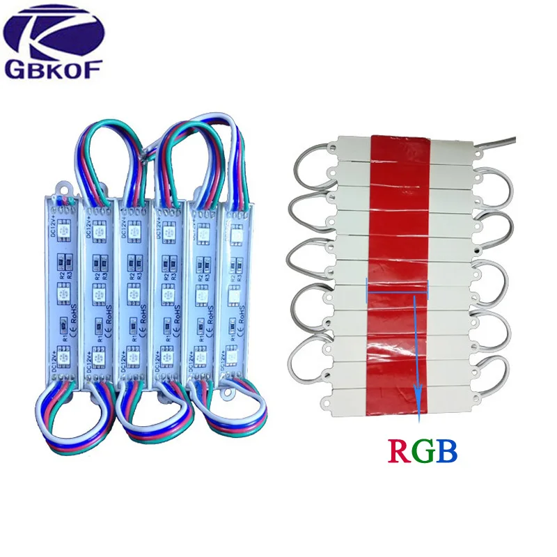 

GBKOF 20PCS/Lot LED 5050 3 LED Module 12V waterproof RGB Color changeable led modules lighting Free shipping