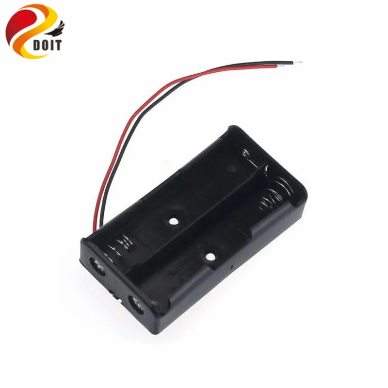 

Official DOIT 1pcs Battery Storage Case Plastic for 2 x 18650 Box Holder Black With Wire Leads Eletronic Digital Hot