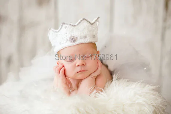 Крючком новорожденных принцесса девочка фото опора, Корона в ручной, Вата корона