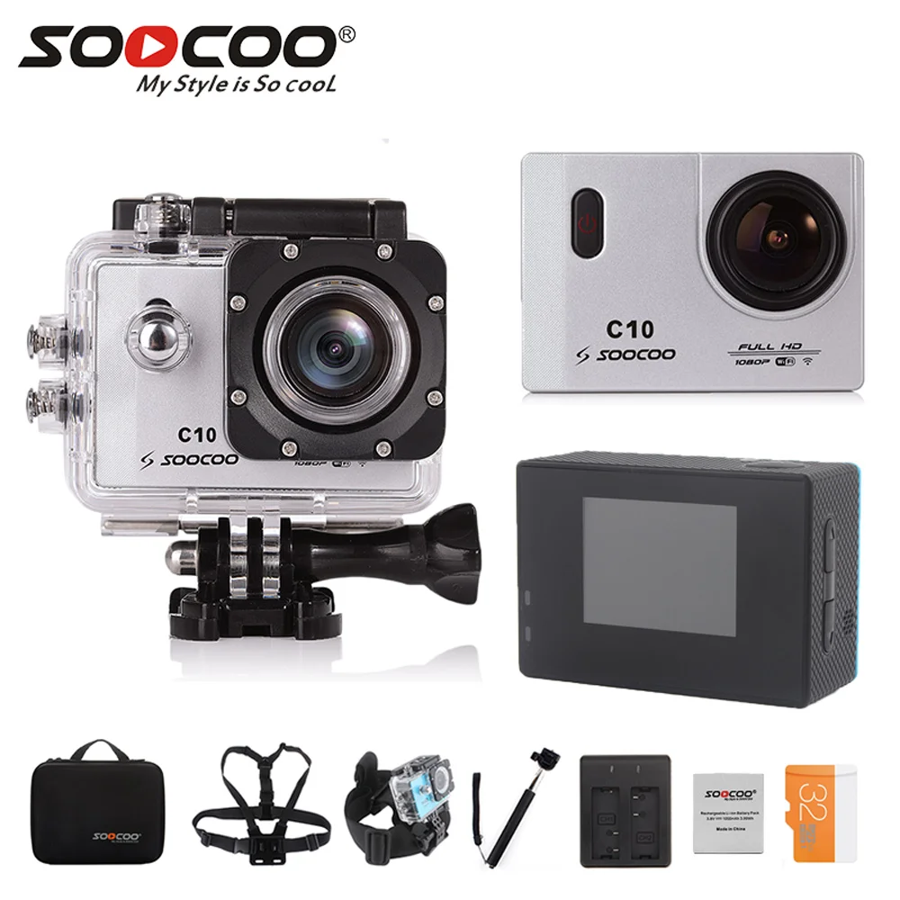 ES местная: SOOCOO C10 экшн-камера Full HD 1080 P/30fps WiFi 1,5 дюймов lcd 170D шлем спортивная водонепроницаемая камера NTK96655