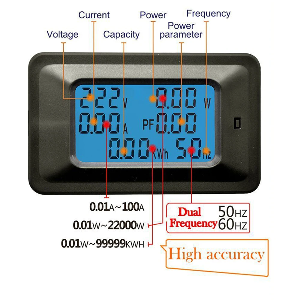 AC 110-250 В цифровой измеритель напряжения индикатор ЖК-дисплей мощность Вольтметр Амперметр ток Ампер Вольт ваттметр тестер детектор