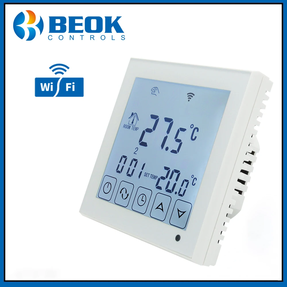 

Beok TDS23WIFI-WP 3A LCD Touch Screen Thermostat Regulator for Water Heating Controlled by Android IOS phone