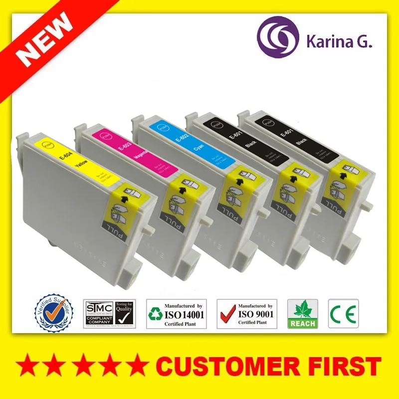 5 шт. Совместимый картридж для T0601 T0602 T0603 T0604 костюм для Epson Stylus C88 CX3800 CX3810 CX4200 CX4800 CX5800F CX7800