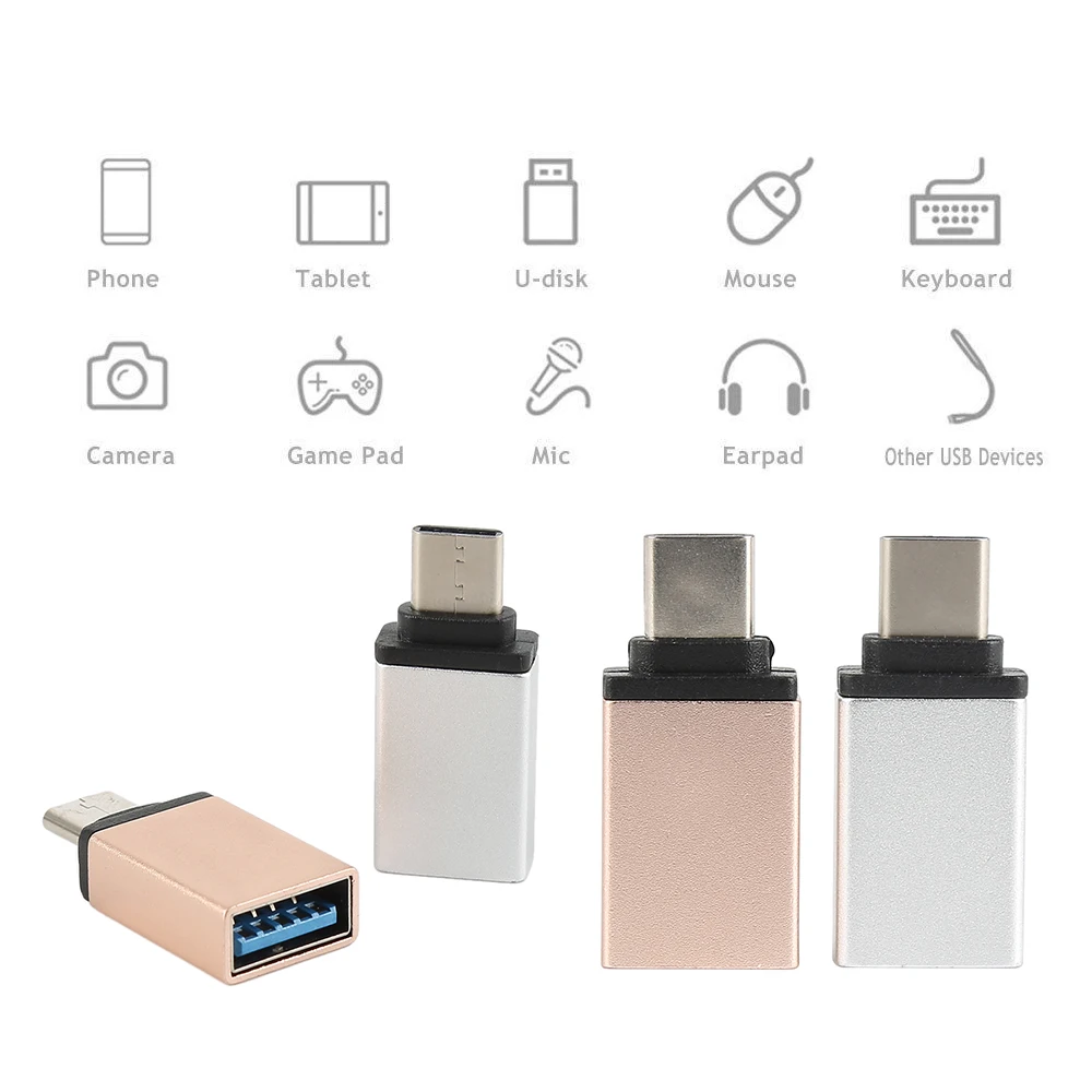 1PCS USB 3.0 Data Sync Adapter OTG Adapter Support Data Sync Charge Converter for Samsung Xiaomi Huawei phone with a USB Type-C