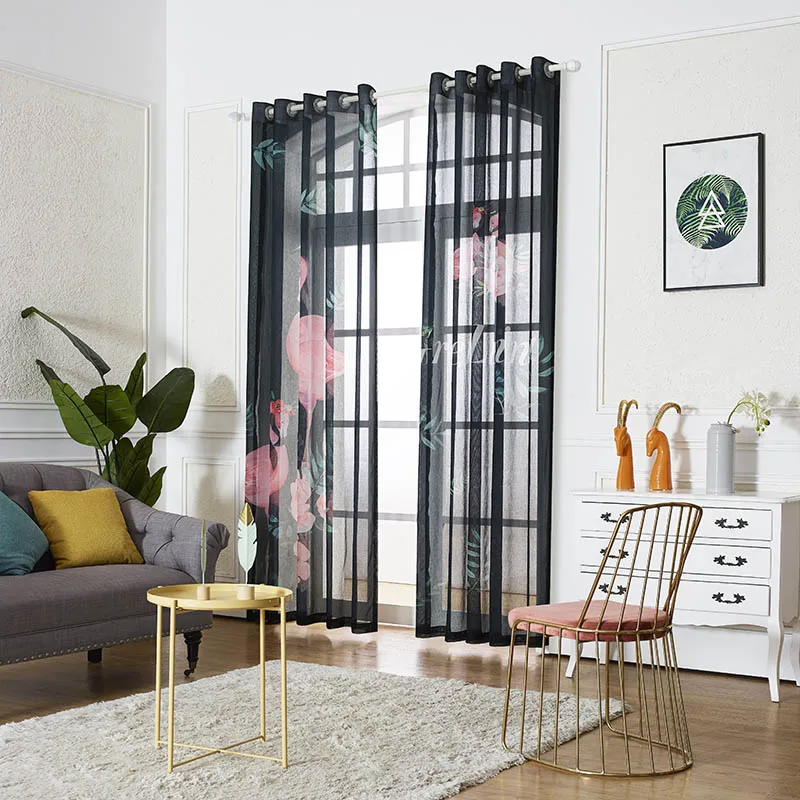 

Curtains For Living Room Bedroom Fashionable High Quality Modern Window Decoration Tissue Curtain Printed Voile Curtains
