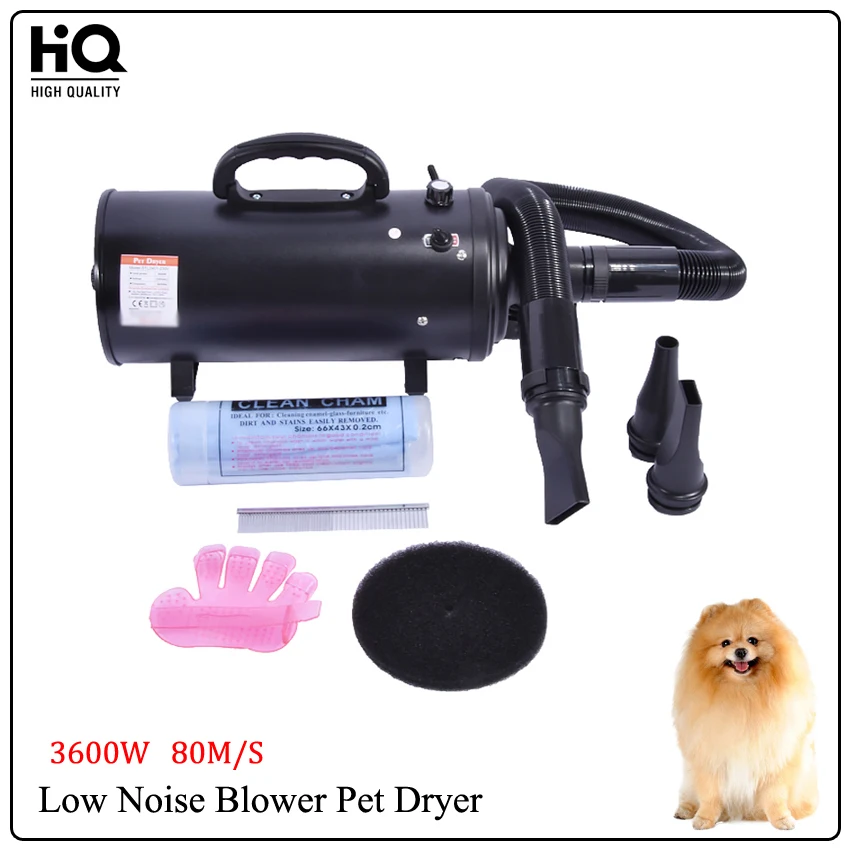 

Pet Hair Dryer Blower for Cat/Dog Low Noise High Power Motor Double Engine Pet Dryer Grooming Dog 220V 3600W 80m/s Wind speed