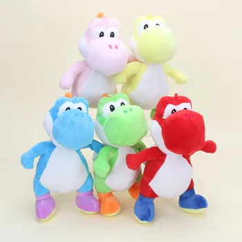 

EMS 200pcs/lot 25cm Super Mario Yoshi Plush Toys Stuffed Doll Super Mario Bros toys 5colors can choose children gift