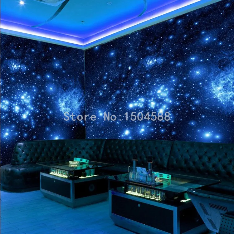 Ресторан клубы КТВ Бар развлечения места Настенные обои 3D стерео звездное небо Вселенная современный простой флуоресцентный 3D росписи