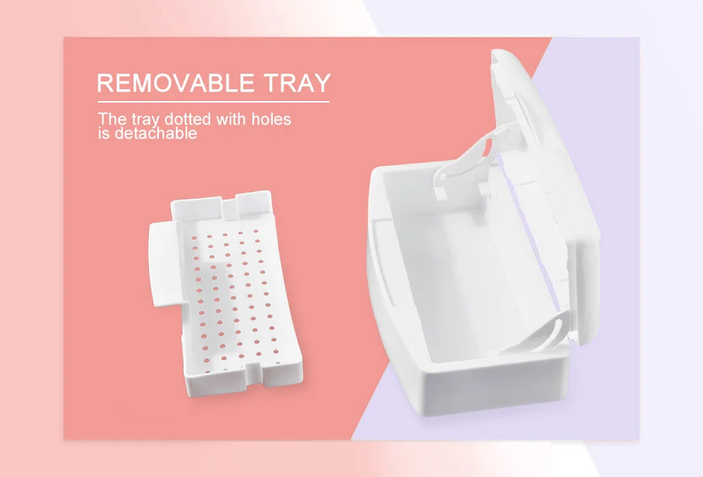 Nail Art Tool Storage Sterilization Box Detachable Tray Portable Manicure Container Sterilizer Personal Care Appliance