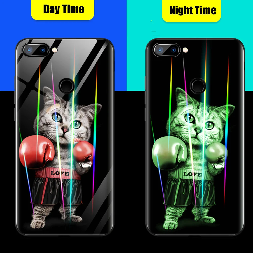 Tempered Glass Luminous Case For Xiaomi Mi 8 Lite Case on MI8 Lite Case Soft TPU Bumper Phone Cases For Xiaomi Mi 8 Lite Mi8Lite (2)