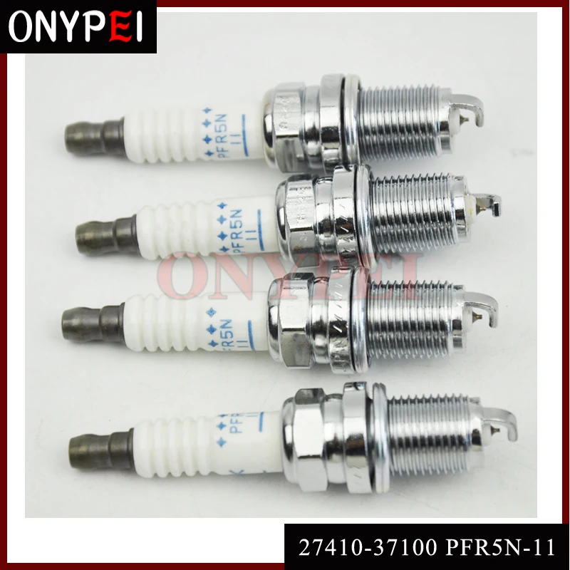 4x Iridium Spark Plug 27410 37100 PFR5N 11 For Hyundai Elantra Santa Fe ...