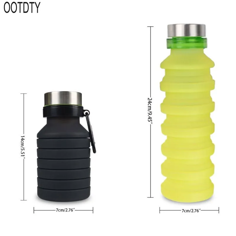550ml Silicone Folding Water Cup With Handle Heat Resistant Cover Anti Leakage Outdoor Coffee Cups Retractable Portable Travel S