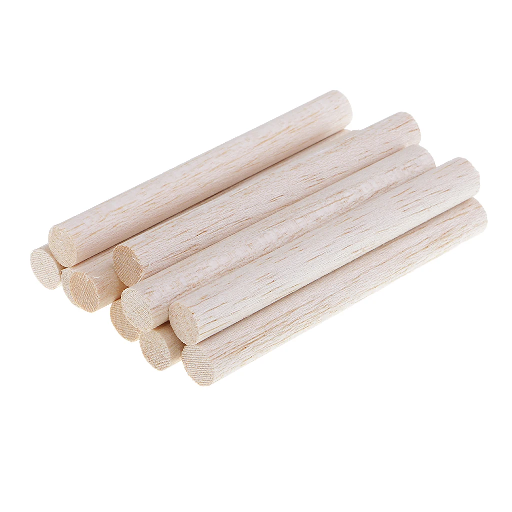 30x 50/100/200mm Balsa Wood Round Sticks Unfinished for Woodworking Crafts