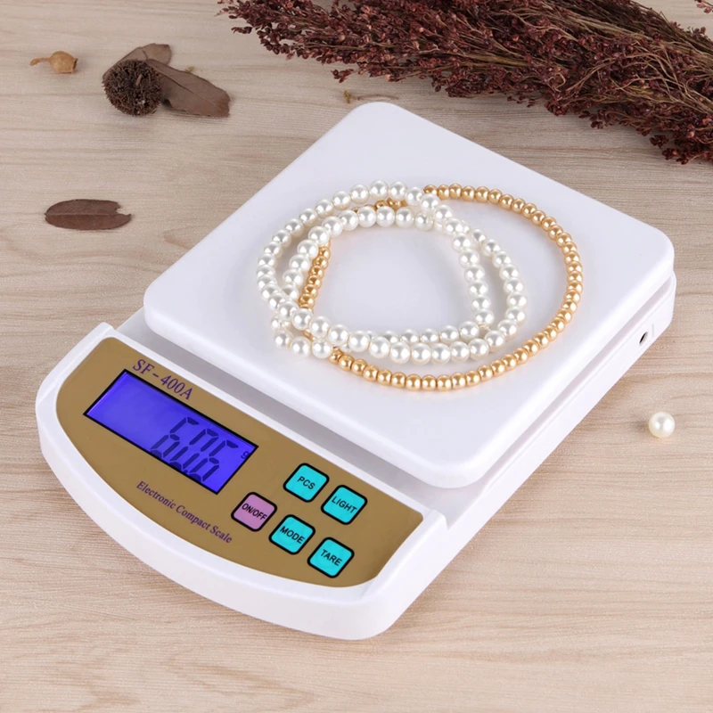 Balanças de Cozinha Contagem de Piso Compacto de Bancada Digital Lcd Eletrônica Gram Scale Food Diet Pesar Balance Azul Backlit Big 5 kg 0.1g - Image 6