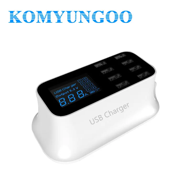 

8 Ports USB Charger Led Display Quick Desktop Adapter Socket Wall Charger For Huawei Xiaomi Samsung iphone x Mobile Phone Tablet