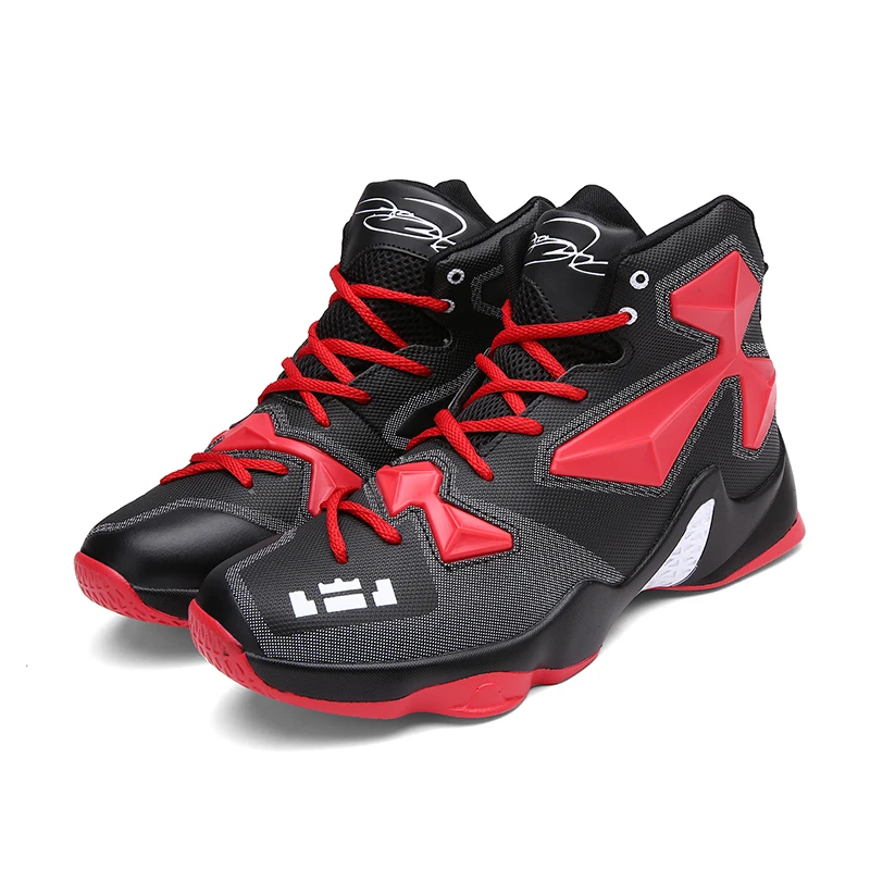

2019 New Trend High Ankle Men Basketball Shoes Boy Damping Cool Sneakers Students Outdoor Training Mach Ball Shoes Basket homme