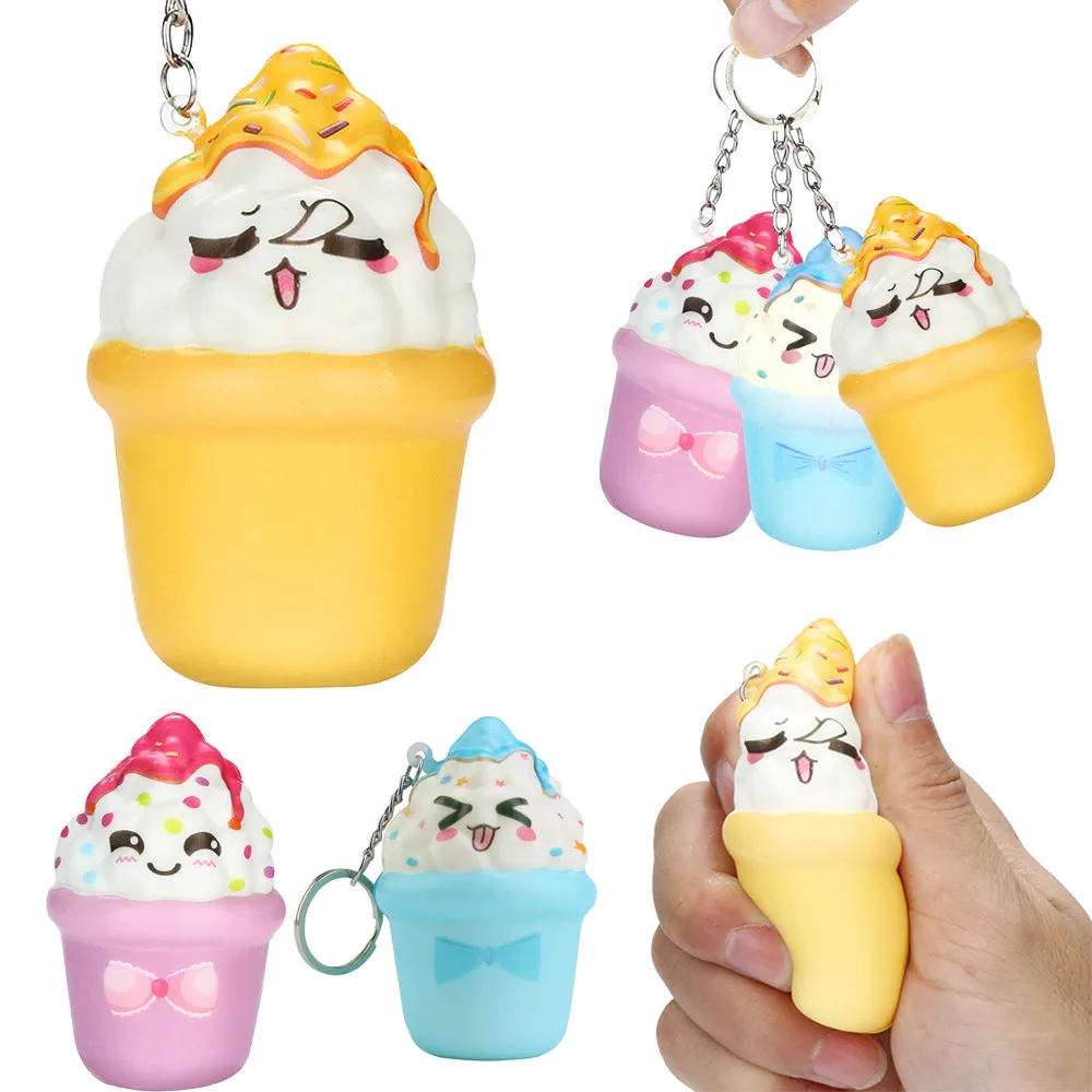 Мягкое Kawaii Мороженое медленно поднимающийся крем душистый брелок для снятия стресса игрушки Мягкое снятие Стресса Игрушка Забавная детская игрушка 0409